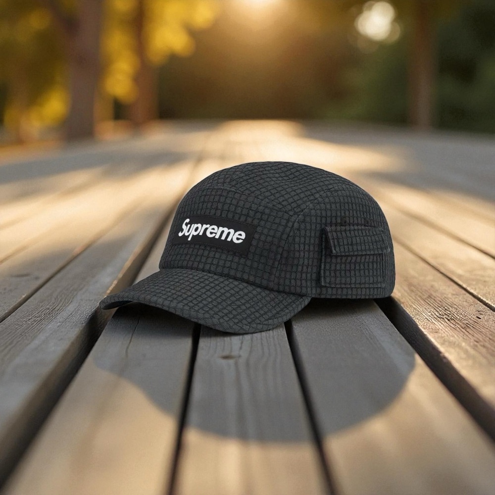 Supreme Black Textured Ball Cap